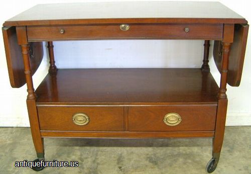 Antique Mahogany Dropleaf 3 Drawer Server