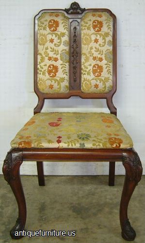 Antique Ornate French Mahogany Vanity Chair