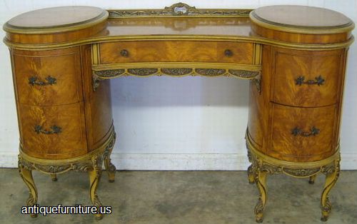 Antique Paint Decorated French Style Vanity