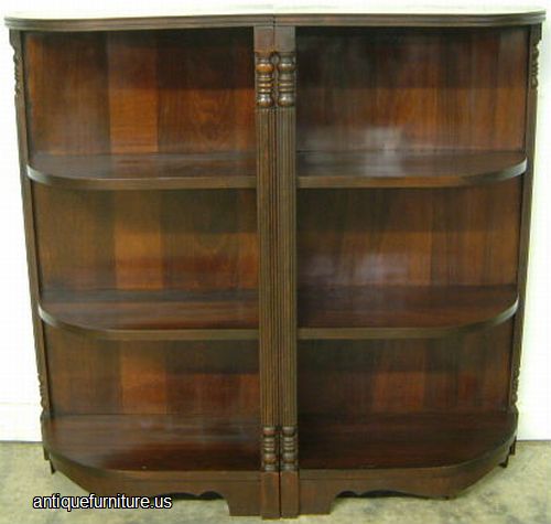 Antique Pair Of Mahogany Corner Bookshelves