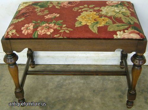 Antique Walnut Vanity Bench