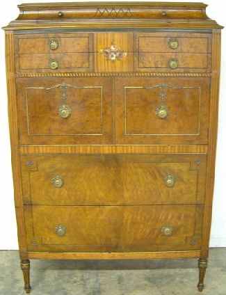 Antique Burl Walnut Chest