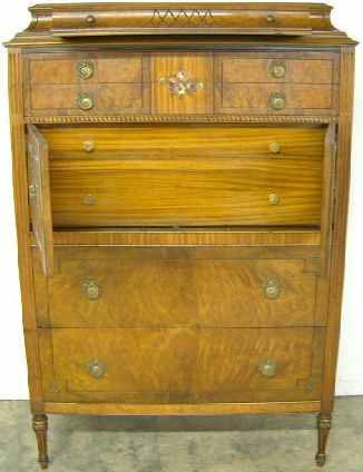 Antique Burl Walnut Chest