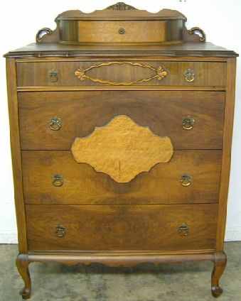 Antique Burl Walnut Chest