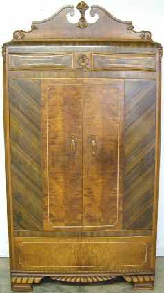 Antique Deco Walnut Wardrobe