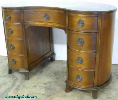 Antique Mahogany Kidney Desk