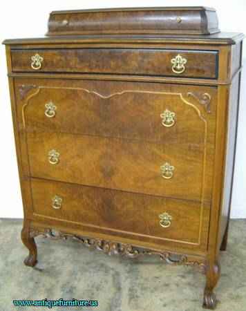 Antique Ornate Walnut Chest