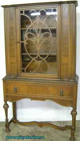 Antique Walnut China Cabinet