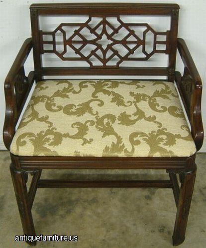 Antique Mahogany Vanity Bench