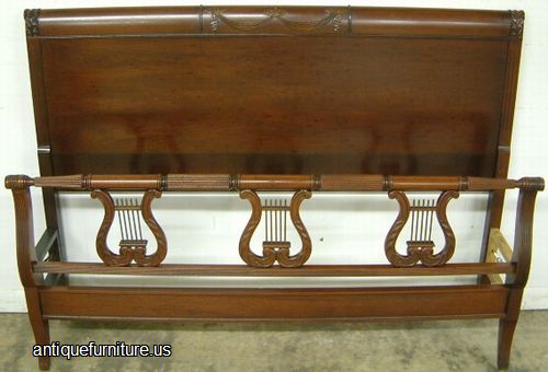 Antique Ornate Mahogany Bed