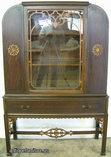 Antique Ornate Mahogany China Cabinet