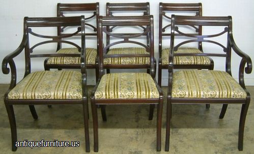 Antique Set 6 Mahogany Dining Chairs