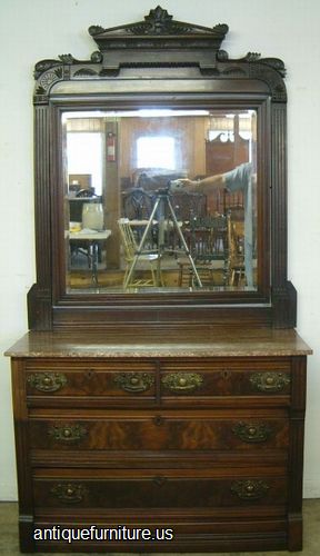 Antique Victorian Marble Top Dresser