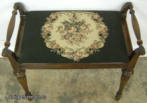 Antique Walnut Vanity Bench