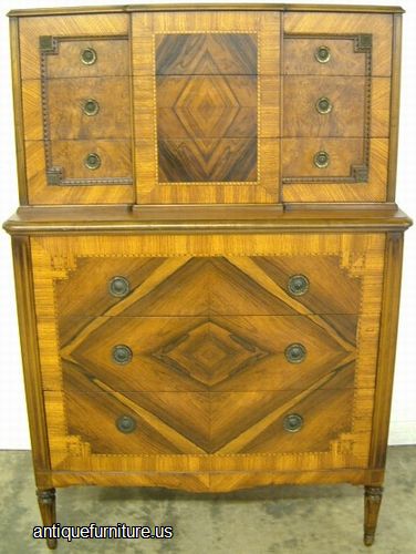 Antique Inlaid Chest Rosewood Veneer