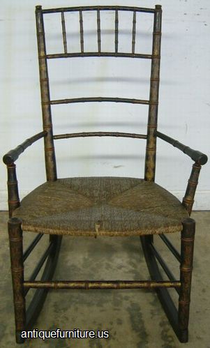 Antique Primitive Paint Decorated Rocker