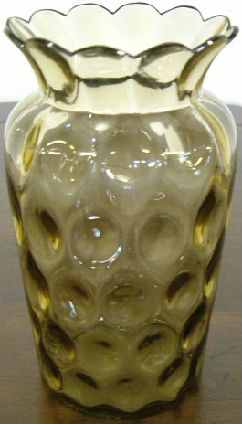 Antique Inverted Thumbprint Art Glass Vase