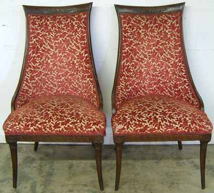 Antique Pair Mahogany Fireside Chairs