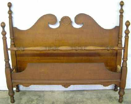 Antique Tiger Maple Poster Bed