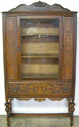 Antique Walnut China Cabinet