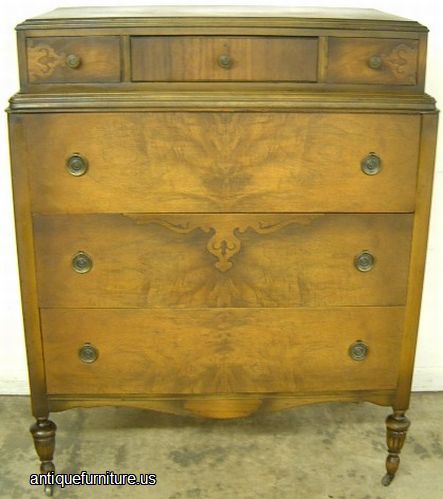 Antique Burl Walnut Chest