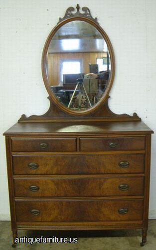 Antique Burl Walnut Dresser