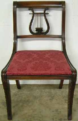 Antique Mahogany Lyre Back Desk Chair