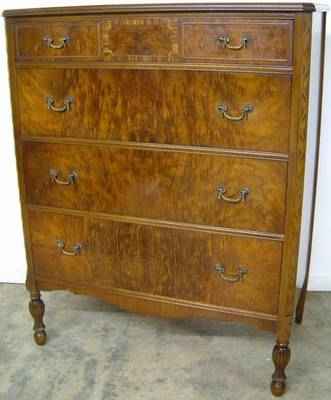 Antique Burl Walnut Chest