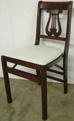 Antique Mahogany Folding Game Chair