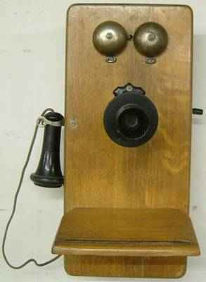 Antique Oak Wall Telephone