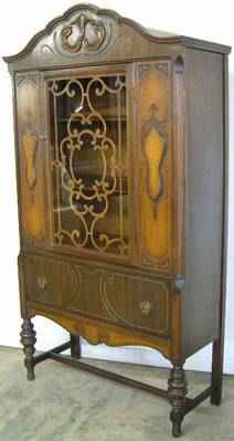 Antique Walnut China Cabinet