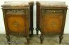  Pair Ornate French Marble Top Night Stand 