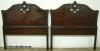  Pair Ornate Mahogany Twin Headboards 