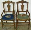  Pair Victorian Needle Point Chairs 