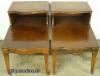  Pair Mahogany Leather Top End Tables 