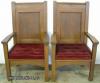  Pair Oak Altar Chairs 