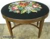  Mahogany Needlepoint Vanity Bench 