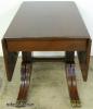  Mahogany Banded Inlay Drop Leaf Dining Table 