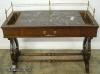  Mahogany Lyre Base Console Table With Brass Gallery 