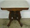  Ornate Victorian Walnut Marble Top Table 