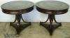  Pair Mahogany Leather Top Drum Tables 