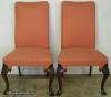  Pair Of Queen Ann Upholstered Mahogany Boudoir Chairs 