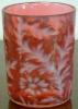  Lg Wright Fenton Daisy Fern Victorian Art Glass Cranberry Opalescent Tumbler 